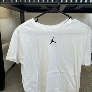 Jordan White Tee with black jump man logo